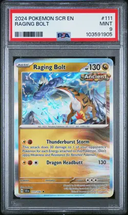 2024 POKEMON SCR EN-STELLAR CROWN #111 RAGING BOLT PSA 9 - Image 1