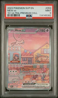 2023 POKEMON SVP EN-SV BLACK STAR PROMO 151 ULTRA-PREM COLL #053 MEW EX PSA 9 - Image 1