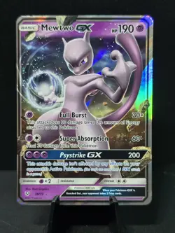 Pokemon Mewtwo GX 39/73 Ultra Rare Full Art Holo Shining Legends Near Mint - Image 1