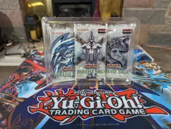 YuGiOh! Duelist Saga - 3x 1st Ed Sealed Packs (Blue Eyes, Neos, Cyber Dragon) - Image 1