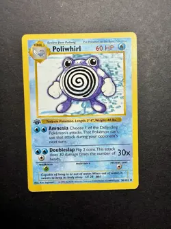 Pokemon Cards: Base Set 1st Edition Uncommon: Poliwhirl 38/102 - Image 1