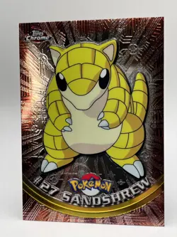 2000 Topps Chrome Pokemon Card Sandshrew #27 Series 1 NM - Image 3