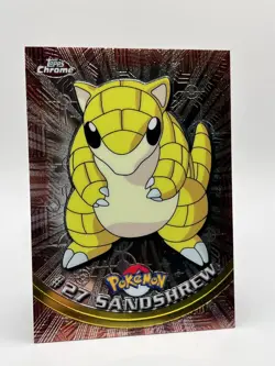 2000 Topps Chrome Pokemon Card Sandshrew #27 Series 1 NM - Image 4