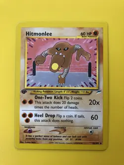 Hitmonlee 42/105 1st Edition - Neo Destiny - Pokemon Card - Image 1