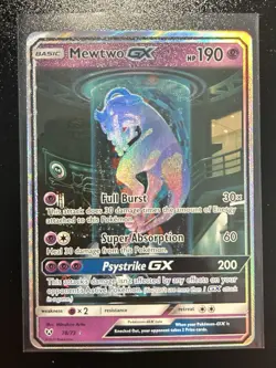Pokemon TCG Shining Legends Mewtwo GX Secret Rare Card 78/73 - Image 1