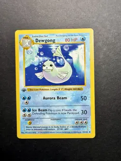 Pokemon Cards: Base Set 1st Edition Uncommon: Dewgong 25/102 - Image 1