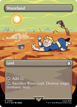 Wasteland (Borderless) (Surge Foil) [Fallout] Magic MTG - Image 1
