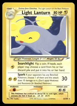 Pokemon Tcg Light Lanturn #23 Pokemon Neo Destiny NM - Image 1