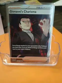 Pokemon TCG Giovanni's Charisma Scarlet & Violet Holo Ultra Rare Card 197/165 - Image 1