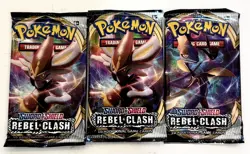 Pokemon TCG Rebel Clash Booster Pack Art Set - Set Of 3 820650806827 - Image 1