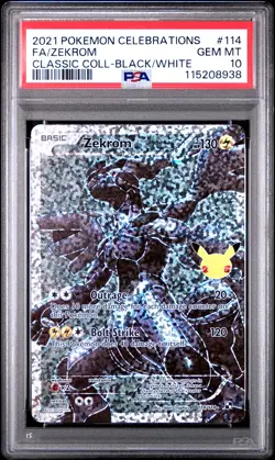 2021 POKEMON CELEBRATIONS CLASSIC COLL #114 FULL ART/ZEKROM PSA 10 - Image 1