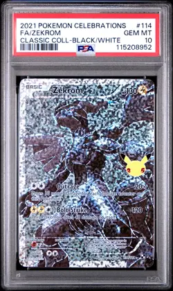 2021 POKEMON CELEBRATIONS CLASSIC COLL #114 FULL ART/ZEKROM PSA 10 - Image 1
