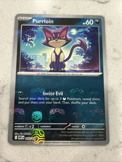 Pokemon: White Flare ENGLISH Purrloin 055/086 Reverse Holo Master Ball Pattern - Image 1