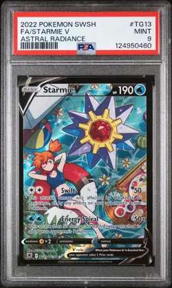 2022 POKEMON SWORD & SHIELD ASTRAL RADIANCE #TG13 FULL ART/STARMIE V PSA 9 - Image 1