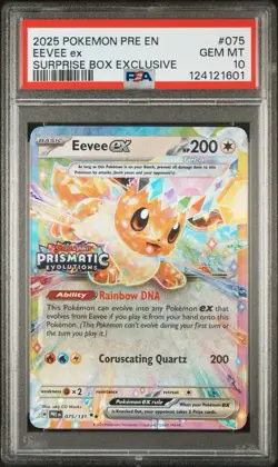 2025 POKEMON PRE EN-PRISMATIC EVOLUTIONS SURPRISE BOX EXCLUSIVE EEVEE EX PSA 10 - Image 1