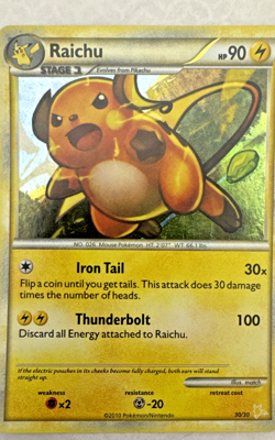 Pokemon Rare Holo Card Lot of 6! Feat. Raichu Stage 2 (2010) + Vintage TCG Card - Image 5