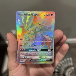 Pokemon Mewtwo GX 76/73 Rainbow Secret Rare Holo Card Shining Legends - Image 1