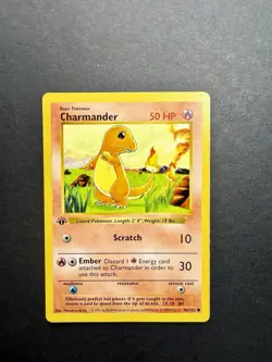 Pokemon Cards: Base Set 1st Edition Common: Charmander 46/102 - Image 1