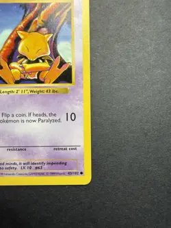 Pokemon Cards: Base Set 1st Edition Common: Abra 43/102 - Image 4