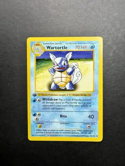 Pokemon Cards: Base Set 1st Edition Uncommon: Wartortle 42/102 - Image 1