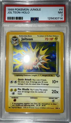 PSA 7 Jolteon Jungle 4/64 Pokemon TCG Card Holo Rare WOTC Vintage 1999 - Image 1