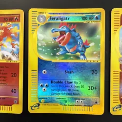 Pokemon 2002 Expedition Reverse HOLO Card Lot of 3 Rapidash,Feraligatr,and Magby - Image 3
