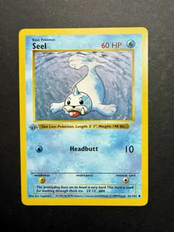 Pokemon Cards: Base Set 1st Edition Uncommon: Seel 41/102 - Image 1