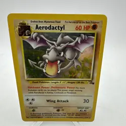 Aerodactyl Fossil Holo Rare Pokemon TCG Card 1/62 MP - Image 1