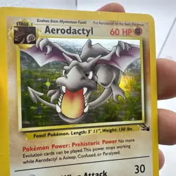 Aerodactyl Fossil Holo Rare Pokemon TCG Card 1/62 MP - Image 3