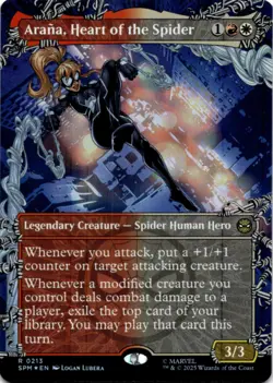 MTG Arana, Heart of the Spider (Borderless) Foil NM Marvel's Spider-Man Magic - Image 1