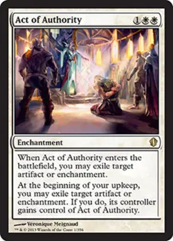 1 x Act of Authority - Commander 2013 - Moderate Play - MTG - Image 1