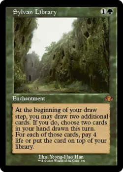 1x Sylvan Library -- Retro Frame - Foil NM-Mint, English Dominaria Remastered MT - Image 1