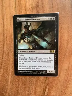 x1 MTG Rune-Scarred Demon NM M12 Core Set 2012 Rare (106/249 Magic the Gathering - Image 1