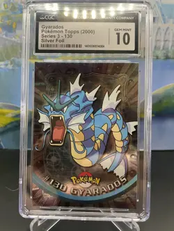 2000 TOPPS GYARADOS FOIL POKEMON #130 CGC 10 MINT SERIES 3 🌊 - Image 1