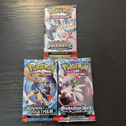 Pokemon TCG Pack Lot Of 3 Packs! Prismatic Evolutions, Paradox Rift, JT - Image 1