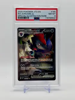 2025 Pokemon JTG EN-Journey Together #185 N'S ZOROARK EX PSA 8 - Image 1