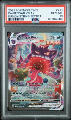 Pokemon 2021 Gengar VMAX 271/264 Alt Art Fusion Strike GEM MINT PSA 10 - Image 1