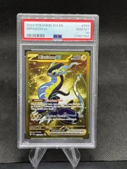 2023 POKEMON SVI EN-SCARLET & VIOLET HYPER RARE #253 MIRAIDON EX PSA 10 - Image 1