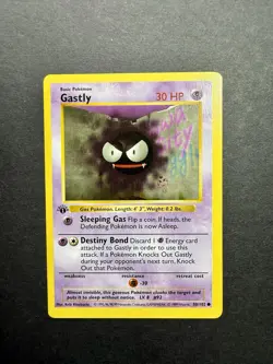 Pokemon Cards: Base Set 1st Edition Common: Gastly 50/102 - Image 1
