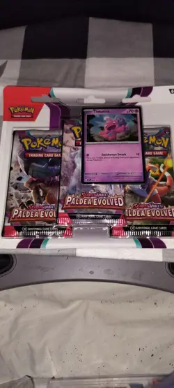 Pokemon Scarlet & Violet Paldea Evolved SV2 3-Pack Bliste(Tinkatink) - Image 1