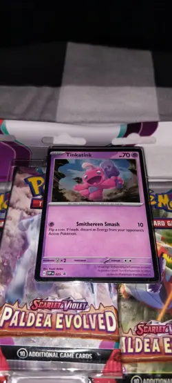 Pokemon Scarlet & Violet Paldea Evolved SV2 3-Pack Bliste(Tinkatink) - Image 2