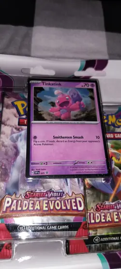 Pokemon Scarlet & Violet Paldea Evolved SV2 3-Pack Bliste(Tinkatink) - Image 3