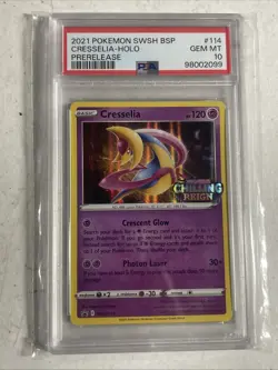 CRESSELIA POKEMON SWSH PROMO CHILLING REIGN PRERELEASE SWSH114 PSA 10 POP 26 - Image 1