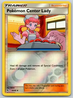 Pokemon Center Lady Reverse Holo Uncommon Hidden Fates 64/68 NM - Image 1