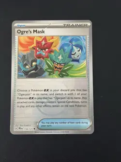 Pokemon TCG Prismatic Evolutions Ogre’s Mask [Poke Ball Pattern] 118/131 Rare NM - Image 1