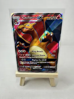 2017 POKEMON SM BLACK STAR PROMO #SM60 FULL ART/CHARIZARD GX - Image 1