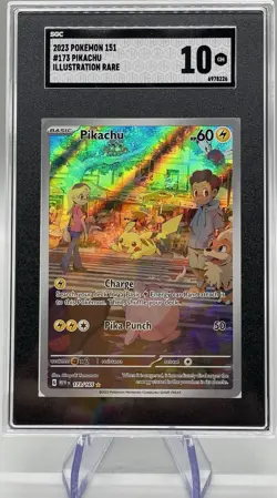 2023 Pokemon 151 Pikachu EX #173 Special Illustration Rare SGC 10 Gem Mint - Image 1