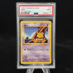 Abra #43 1st Edition Base Set 1999 Pokemon Game PSA 9 🔮 - Image 1