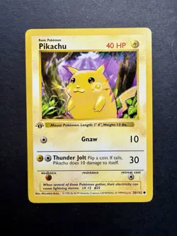 Pokemon Cards: Base Set 1st Edition Common: Pikachu 58/102 - Image 1