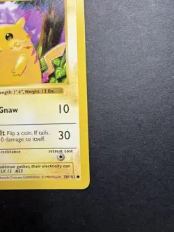 Pokemon Cards: Pikachu Ghost Stamp Error: Base Set 1st Edition: Pikachu 58/102 - Image 5